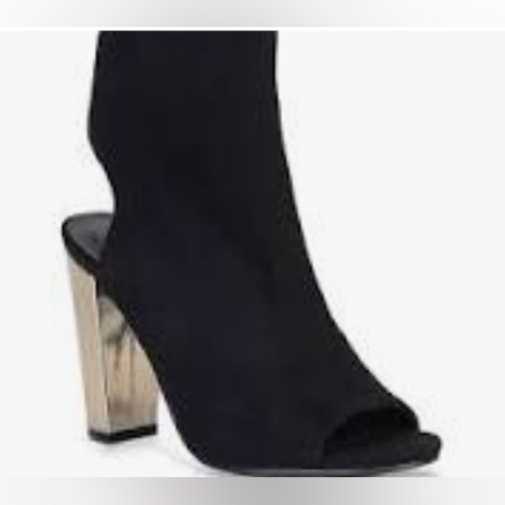 Bamboo | Black Peep-Toe Frenzy Bootie - Wome
